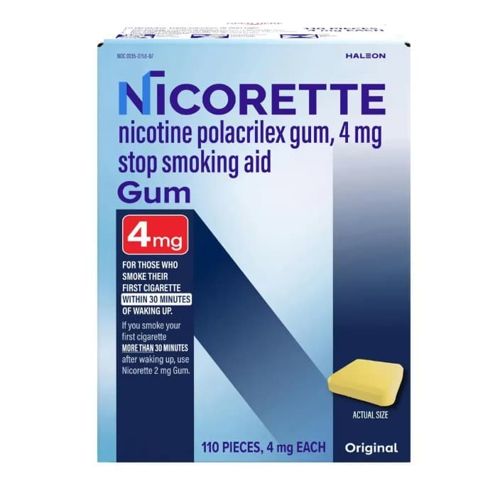 Buy Nicorette Gum 4mg Original - 110ct Box Online