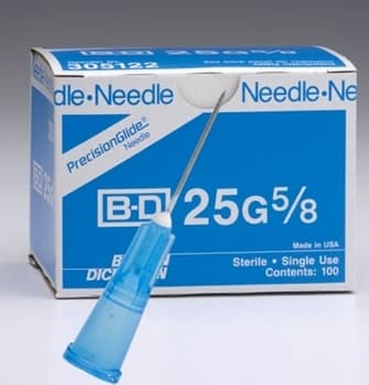 305165 needle for b12 injection BD, PrecisionGlide 21 G x 1" Needle, Regular Bevel, Sterile, 100/bx, 10 bx/cs. ID# BD 305122, Precision Glide Regular