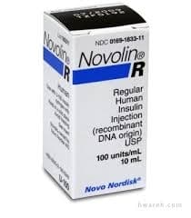 Novolin R Insulin 100UN/ml - 10ml vial